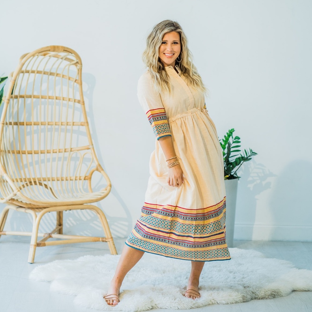 Ethically made Artisan crafted Printed Nile Dress in Cotton
